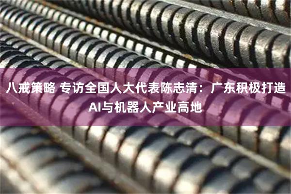八戒策略 专访全国人大代表陈志清：广东积极打造AI与机器人产业高地