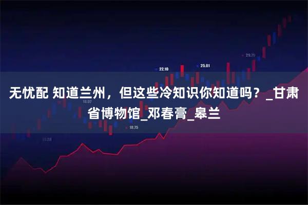 无忧配 知道兰州，但这些冷知识你知道吗？_甘肃省博物馆_邓春膏_皋兰