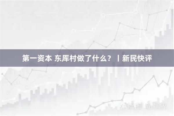 第一资本 东厍村做了什么？丨新民快评